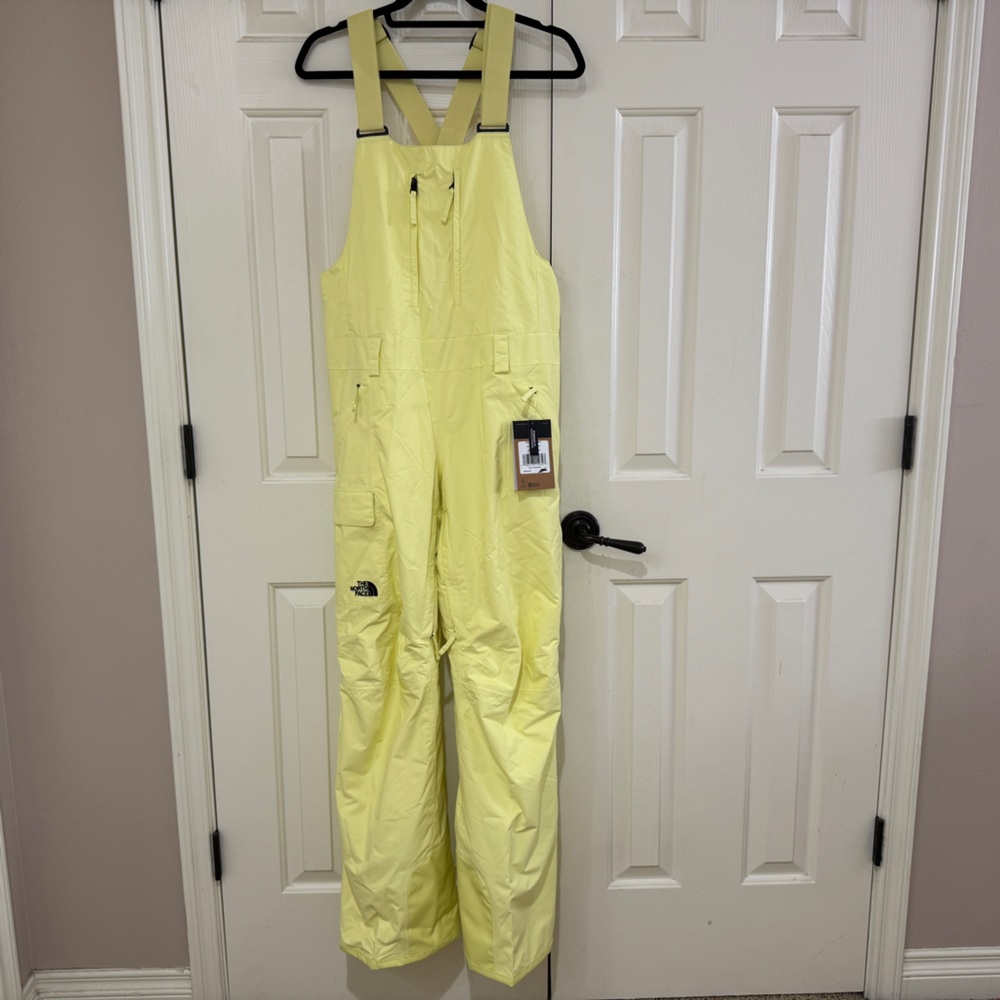 The North Face Yellow Women's Snow Freedom Insulated Bib Size Large NWT - Picture 10 of 14